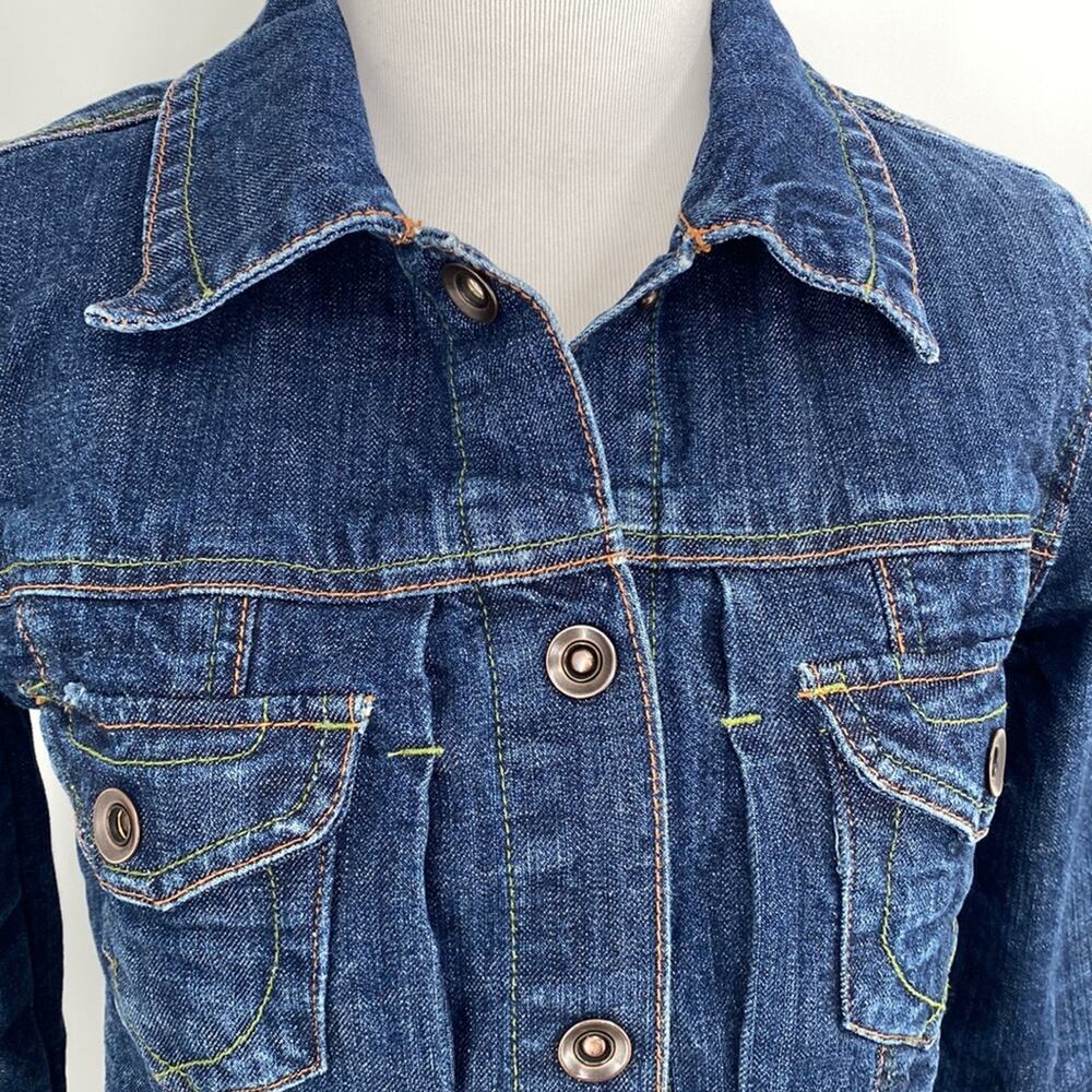 Of The Earth Embroidery Floral Jean Button Jacket Size XS - Picture 2 of 10